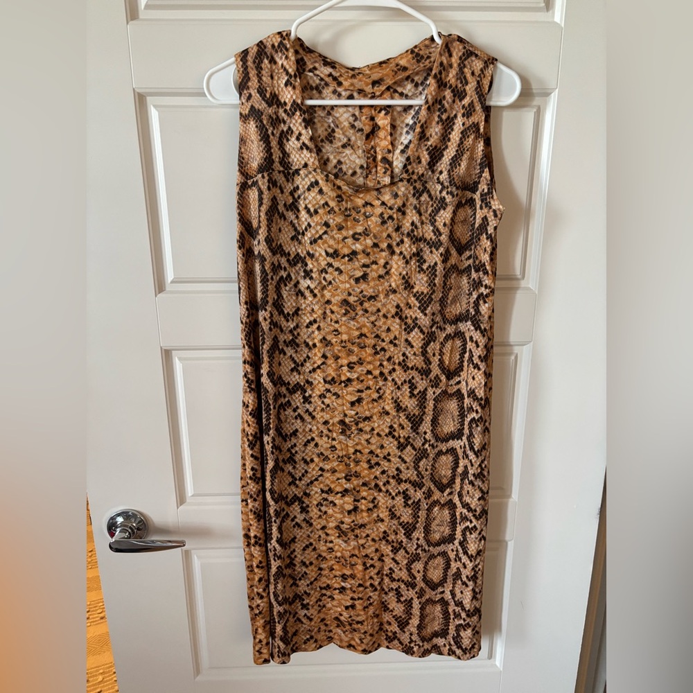 Snake Print Sleeveless Dress